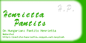 henrietta pantits business card